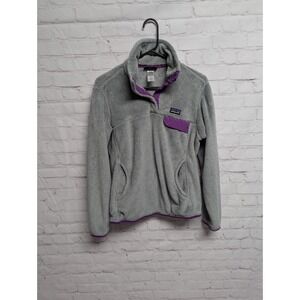 Patagonia Re-Tool Snap-T Fleece Pullover Gray Jacket Women's Med EUC 304